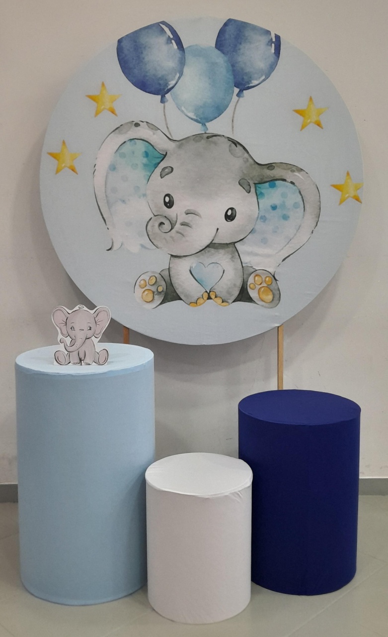 Kit Básico Elefantinho Azul - Lili decorações pegue emonte