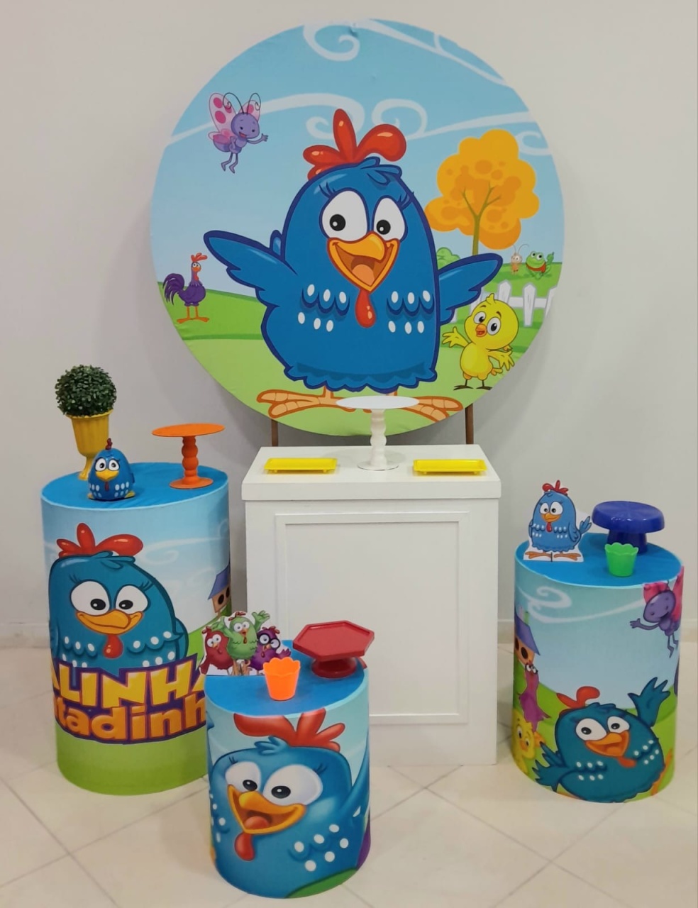 Kit Prata Galinha Pintadinha Menino  - Lili decorações pegue emonte