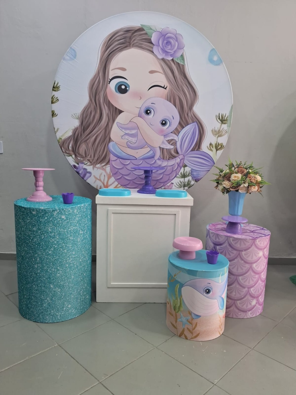 Kit Ouro Sereia Baby Morena - Lili decorações pegue emonte