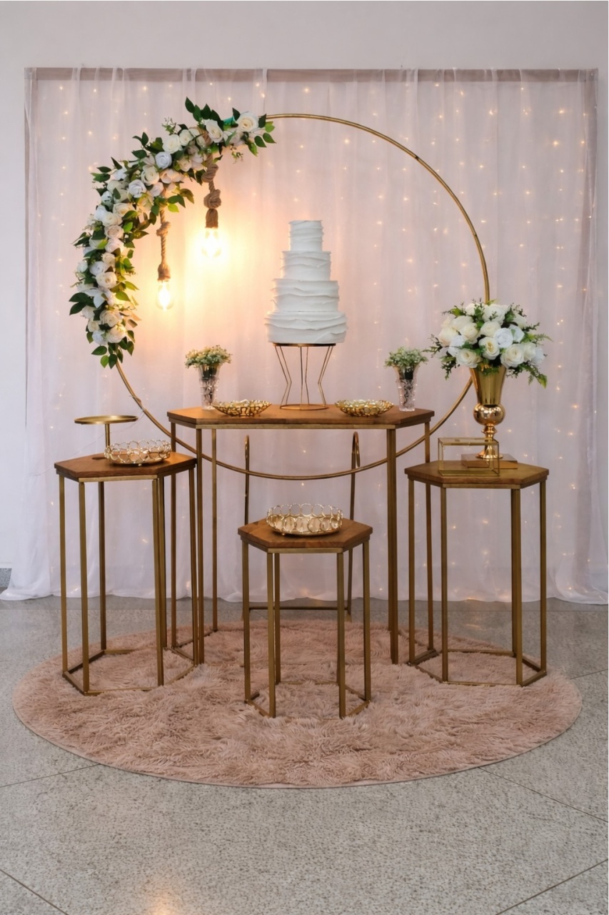 Composição Casamento Com Mesa Sextavada - Lili decorações pegue emonte