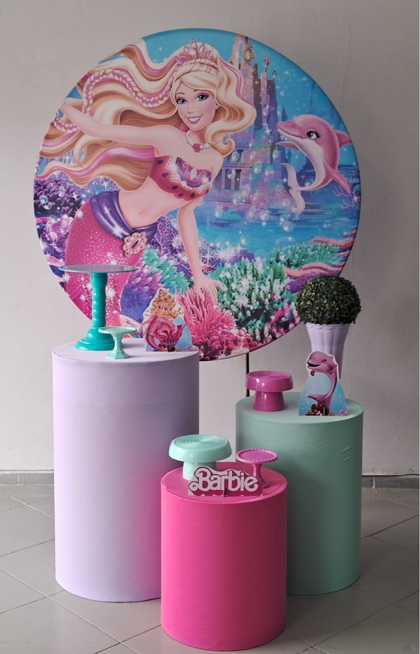 Kit Bronze Barbie Sereia  - Lili decorações pegue emonte