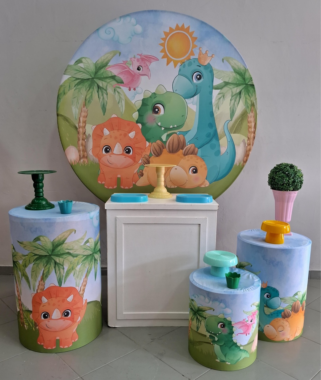 Kit Prata  Dino Baby 2 - Lili decorações pegue emonte