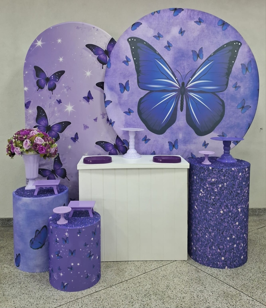 Kit Ouro Borboleta Lilás  - Lili decorações pegue emonte