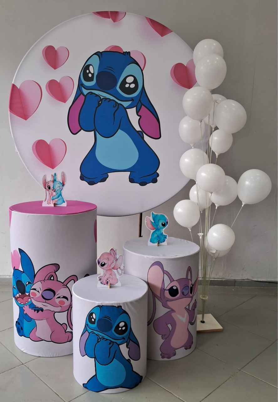 Kit Básico Stitch Branco - Lili decorações pegue emonte