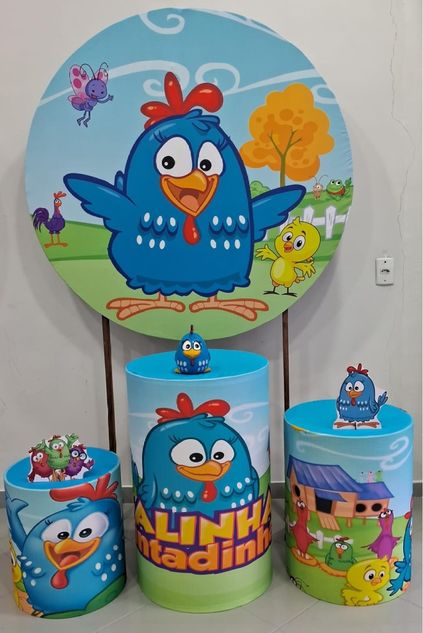 Kit Básico Galinha Pintadinha Azul - Lili decorações pegue emonte