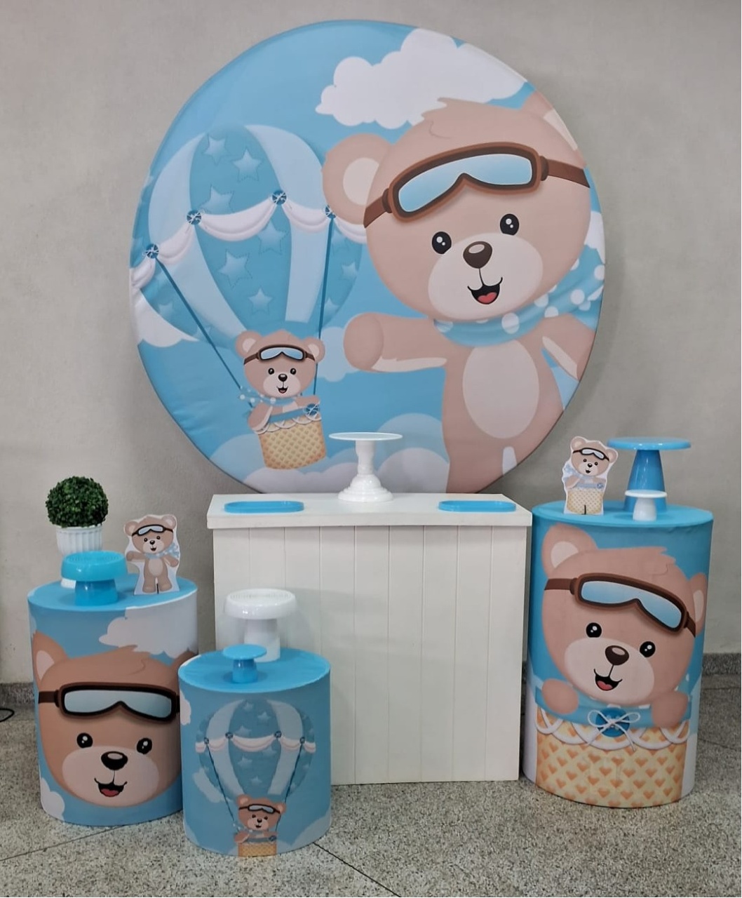 Kit Prata Ursinho Baloeiro - Lili decorações pegue emonte