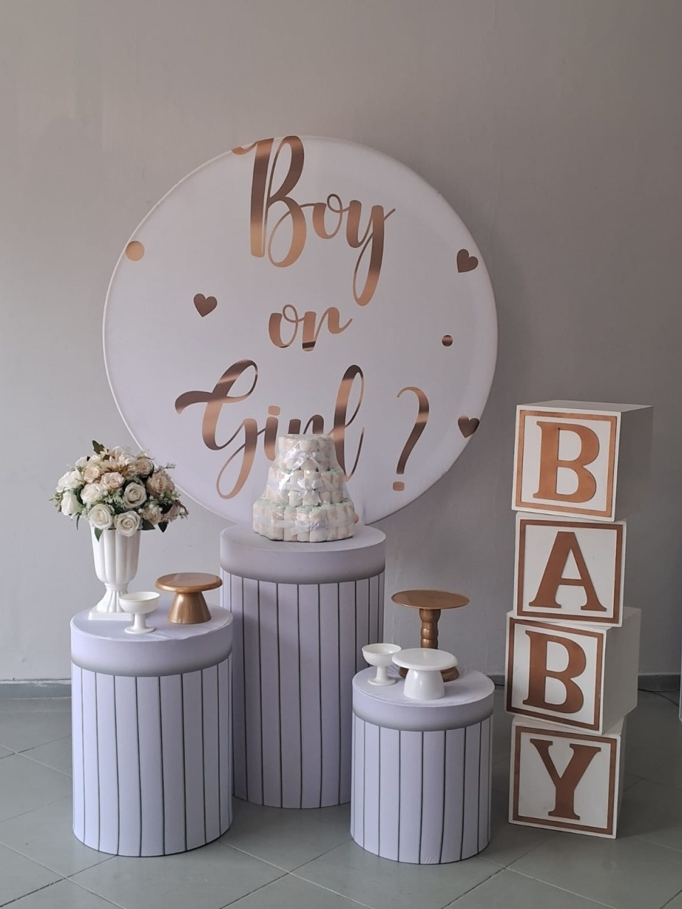 Composição Chá Revelação Cubos Baby - Lili decorações pegue emonte