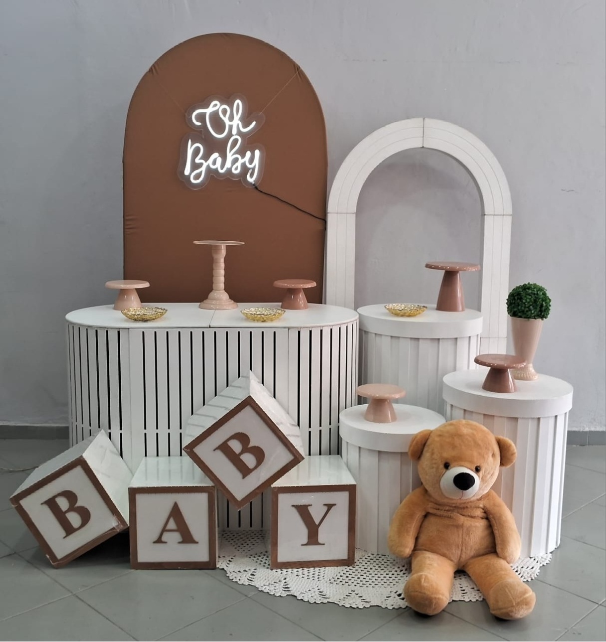 Composição Chá de Bebe Neutro 01 - Lili decorações pegue emonte