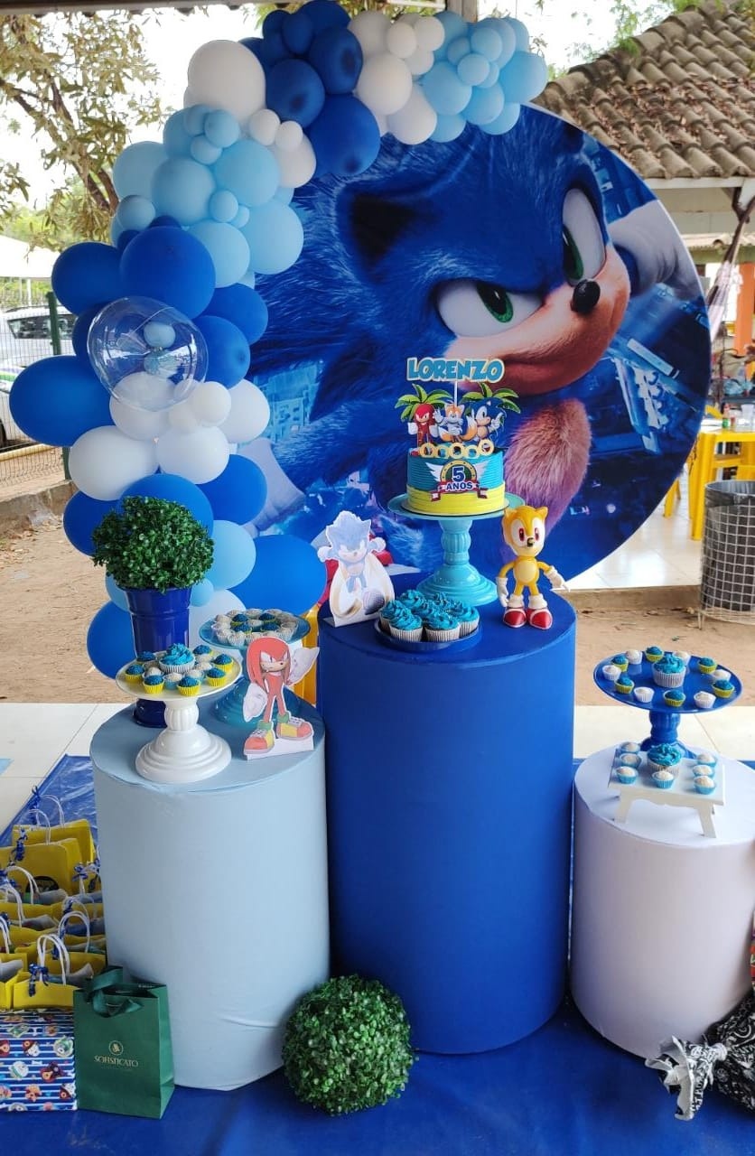 Sonic - Completa - Kit Festejar  - Com Balões - PEGUE E MONTE CATALAGO VEM FESTEJAR PALMAS