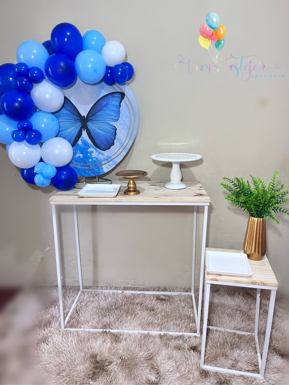 Borboletas Azul - Mini Festa Na Mesa - Kit  Comemore - PEGUE E MONTE CATALAGO VEM FESTEJAR PALMAS