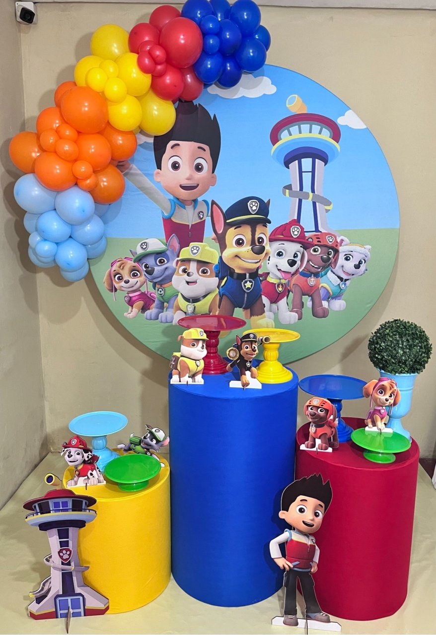 Patrulha Canina - Completa - Kit Festejar  (Com Balões P)  - PEGUE E MONTE CATALAGO VEM FESTEJAR PALMAS