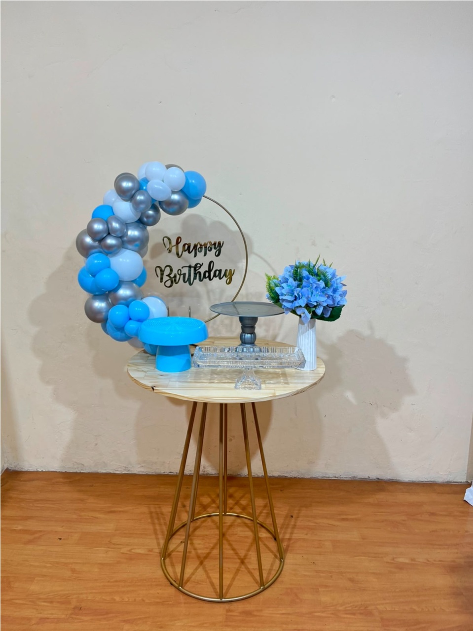 Happy Birthday - Azul Claro E Prata - Kit Comemore - PEGUE E MONTE CATALAGO VEM FESTEJAR PALMAS