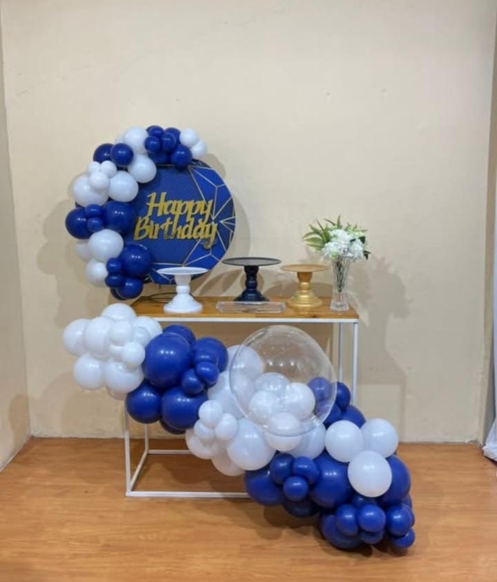 Azul Arabesco Branco - Mini Festa - Kit Comemore - PEGUE E MONTE CATALAGO VEM FESTEJAR PALMAS