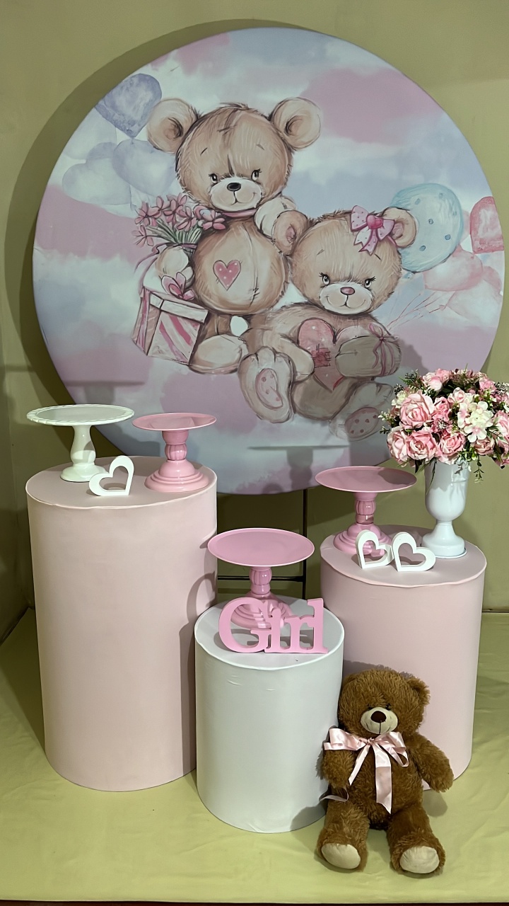 Cha de Bebe Menina - Ursa - Festa Completa - Kit Festejar - PEGUE E MONTE CATALAGO VEM FESTEJAR PALMAS