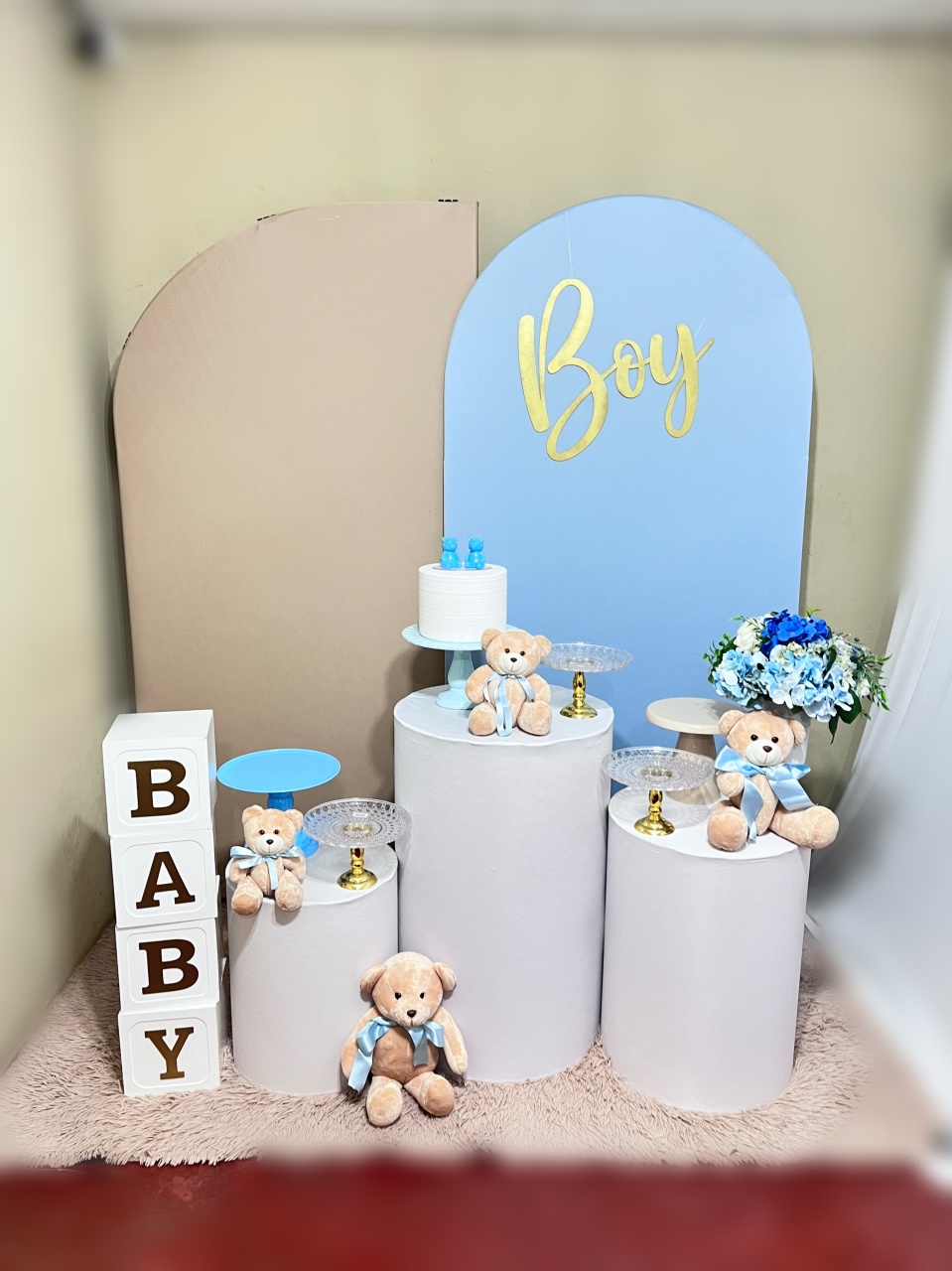 Cha de Bebê Ursos Mesas Cilindros - Completa - Kit Comemore - PEGUE E MONTE CATALAGO VEM FESTEJAR PALMAS