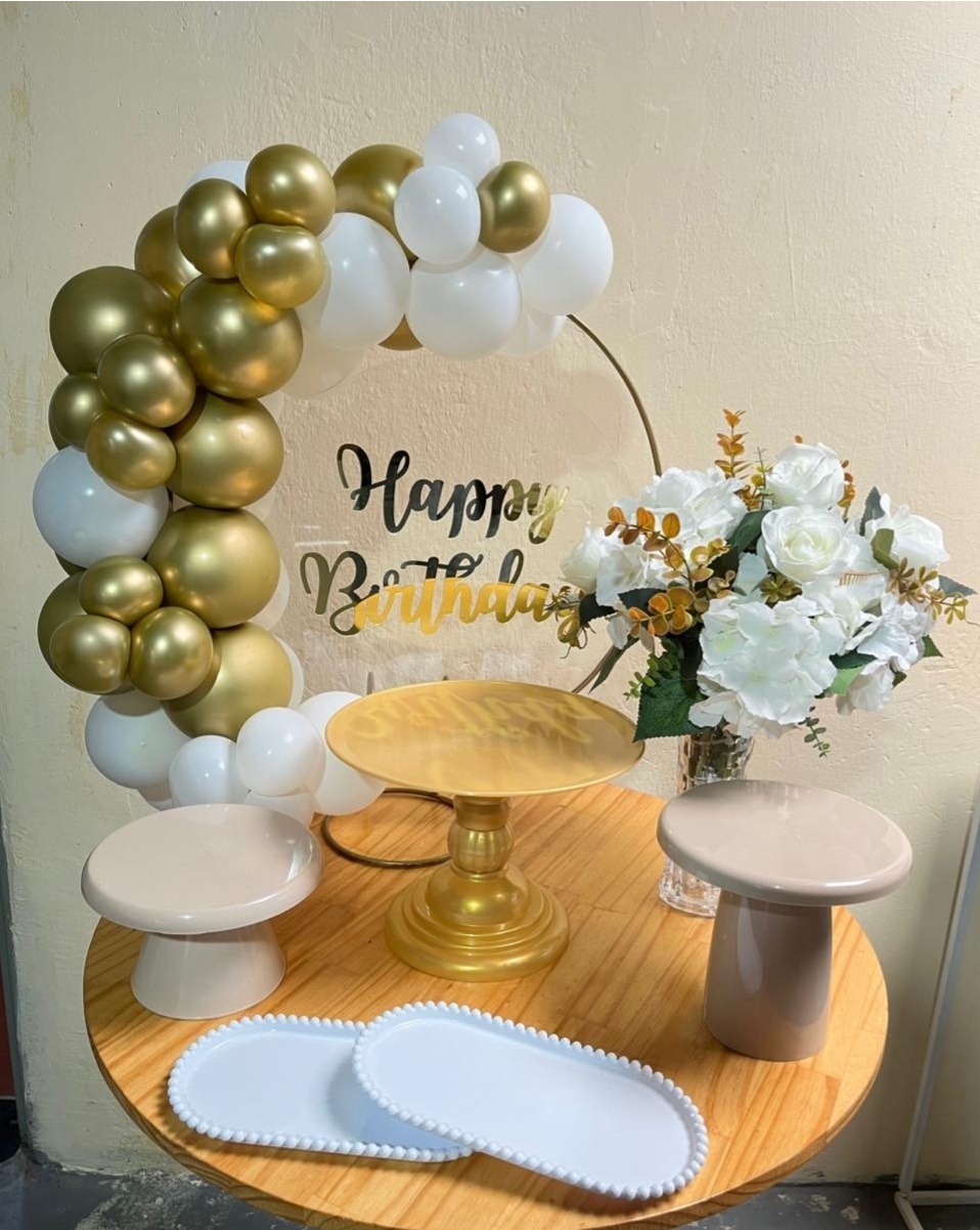 Happy Birthday Branco E Dourado - Kit Festejar - PEGUE E MONTE CATALAGO VEM FESTEJAR PALMAS
