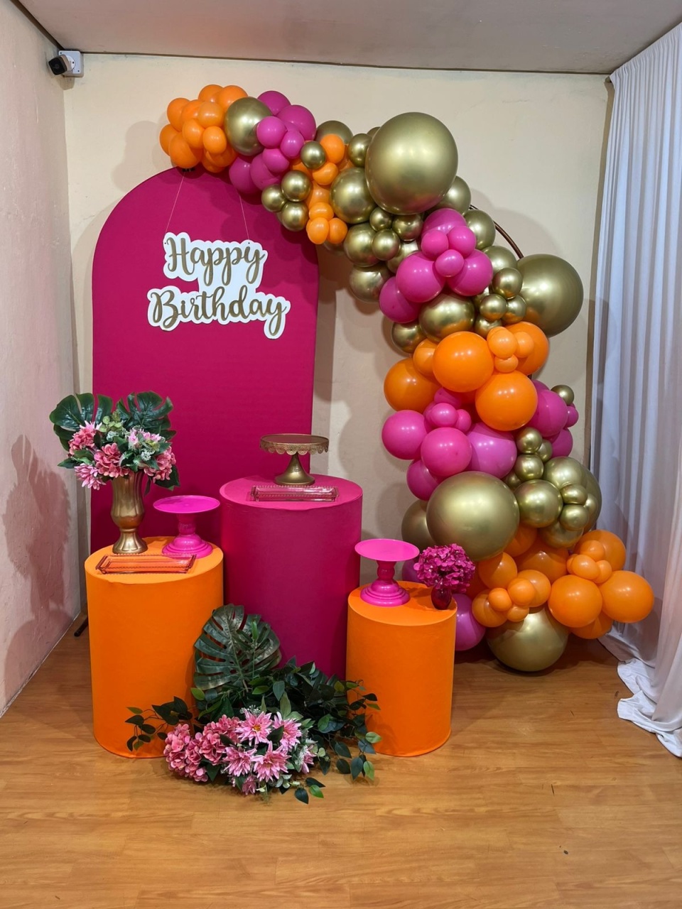 Pink Laranja Dourado - Tropical - Festa Completa - Kit Comemore - Com Balões  - PEGUE E MONTE CATALAGO VEM FESTEJAR PALMAS