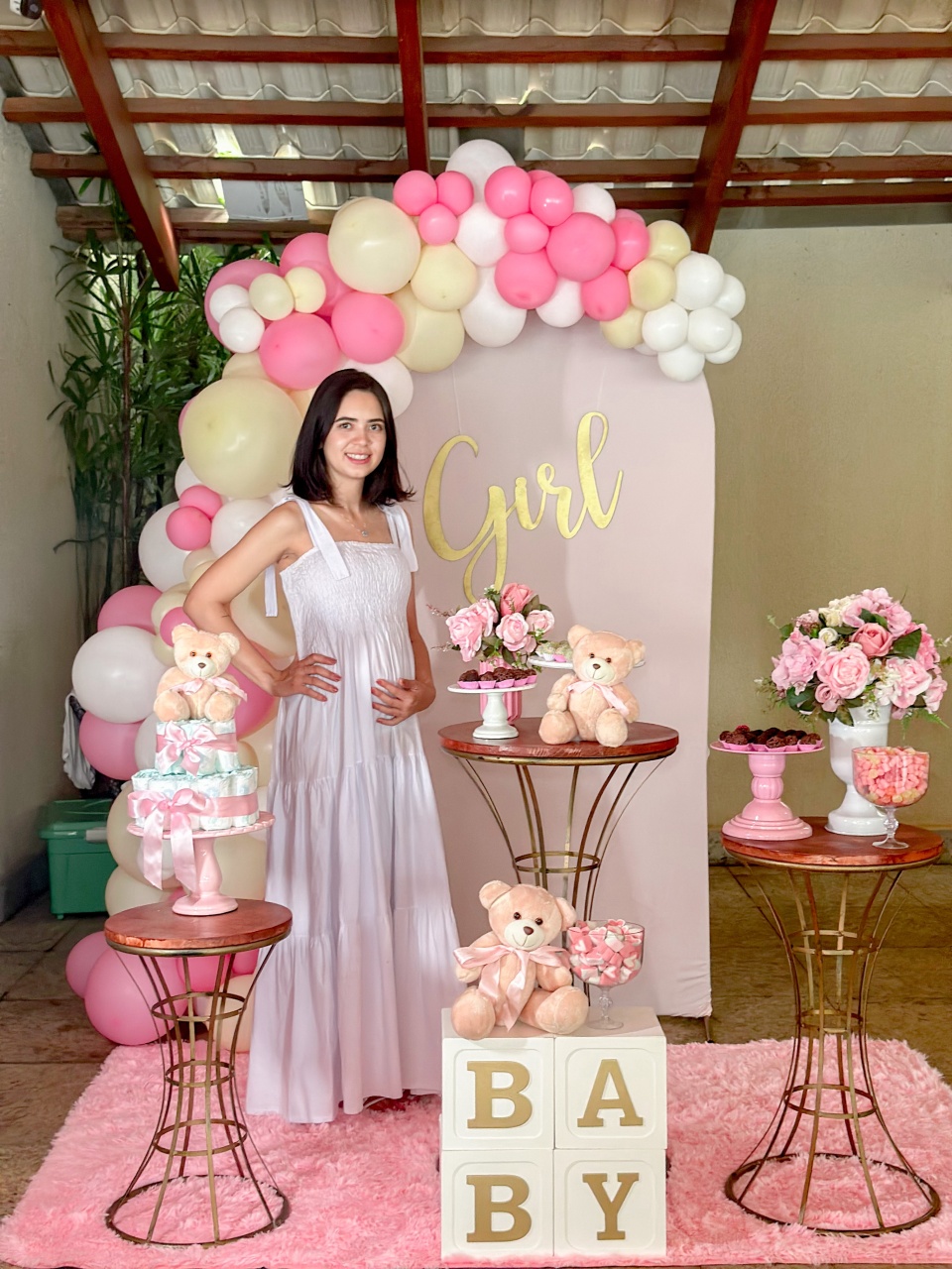 Cha de Bebe Menina - Rosa  - Com Balões (Resultado da Cliente) - PEGUE E MONTE CATALAGO VEM FESTEJAR PALMAS