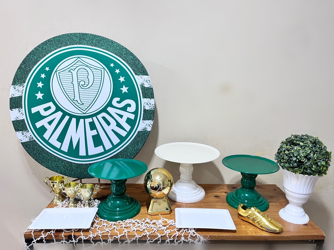 Futebol - Palmeiras - Mini Festa Na Mesa - Kit Parabéns - PEGUE E MONTE CATALAGO VEM FESTEJAR PALMAS