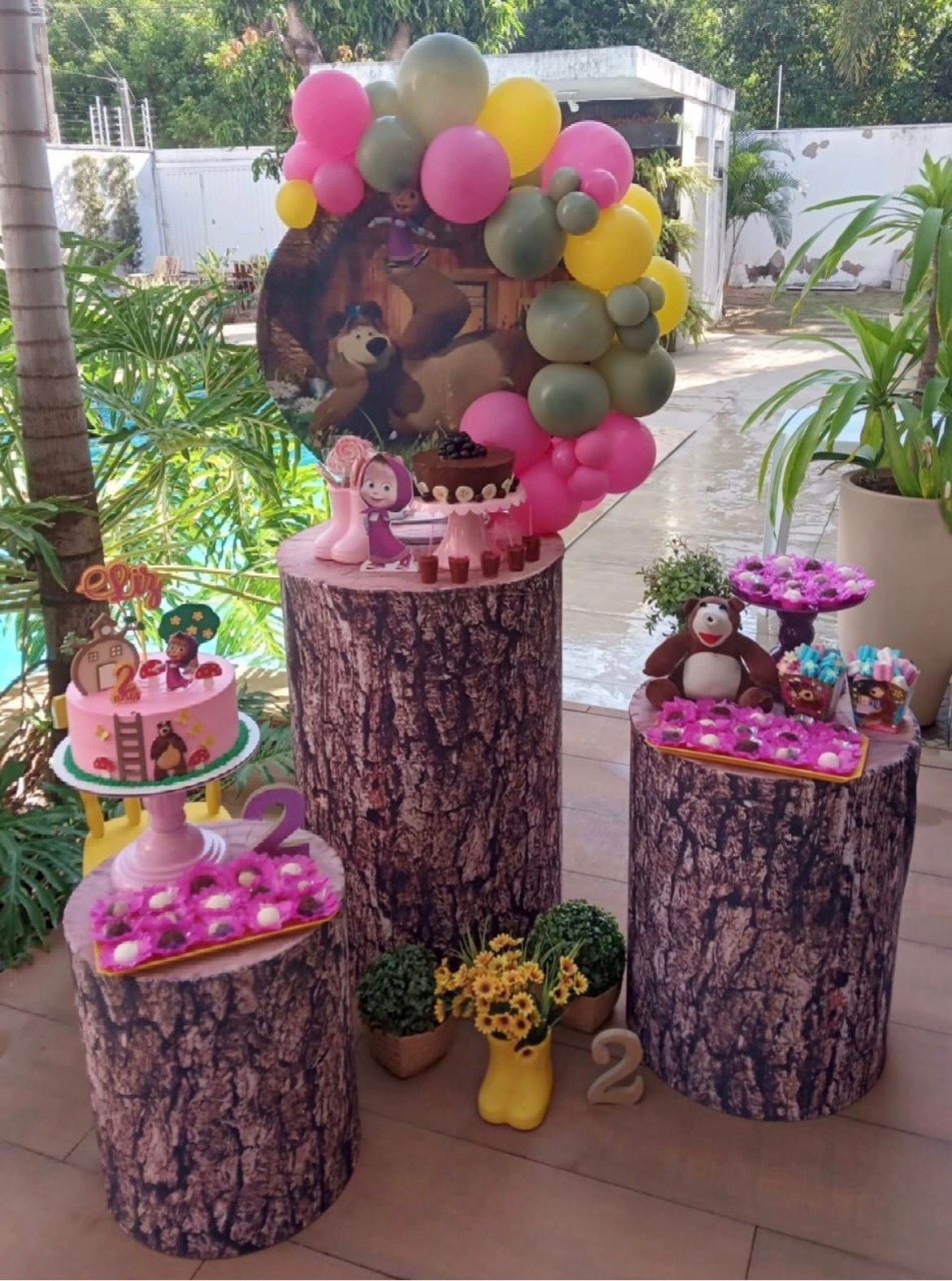 Urso E Masha - Mini Festa - Kit Festão  (Resultado da Cliente) - PEGUE E MONTE CATALAGO VEM FESTEJAR PALMAS