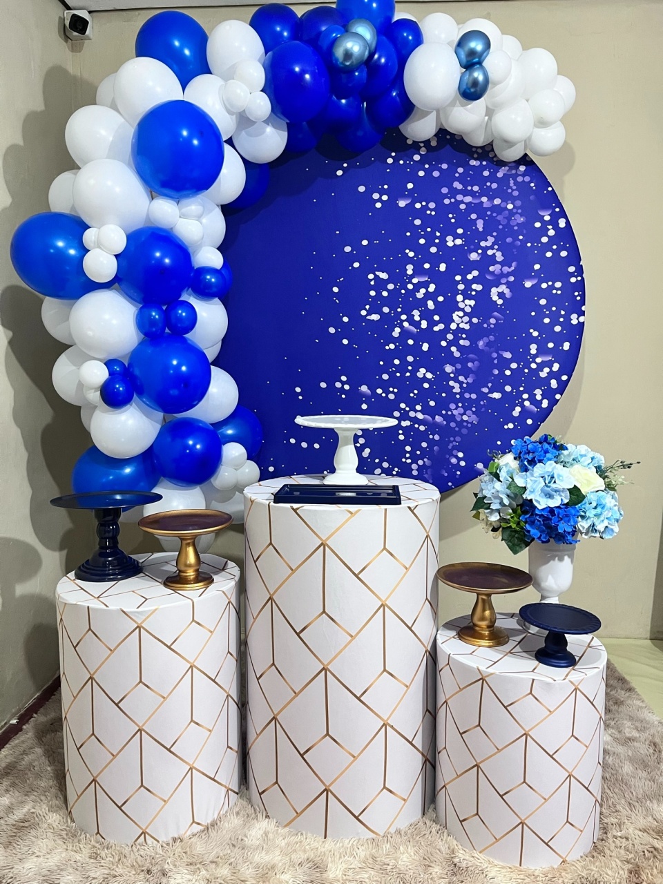 Azul Chapiscado - Festa Completa - Unissex - Com Balões   - PEGUE E MONTE CATALAGO VEM FESTEJAR PALMAS