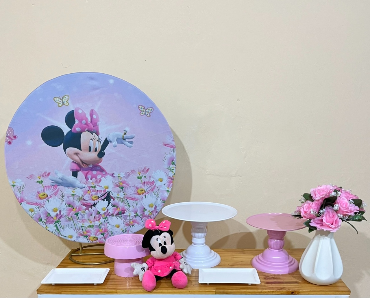 Minnie Rosa - Mini Festa - Kit Parabéns - PEGUE E MONTE CATALAGO VEM FESTEJAR PALMAS
