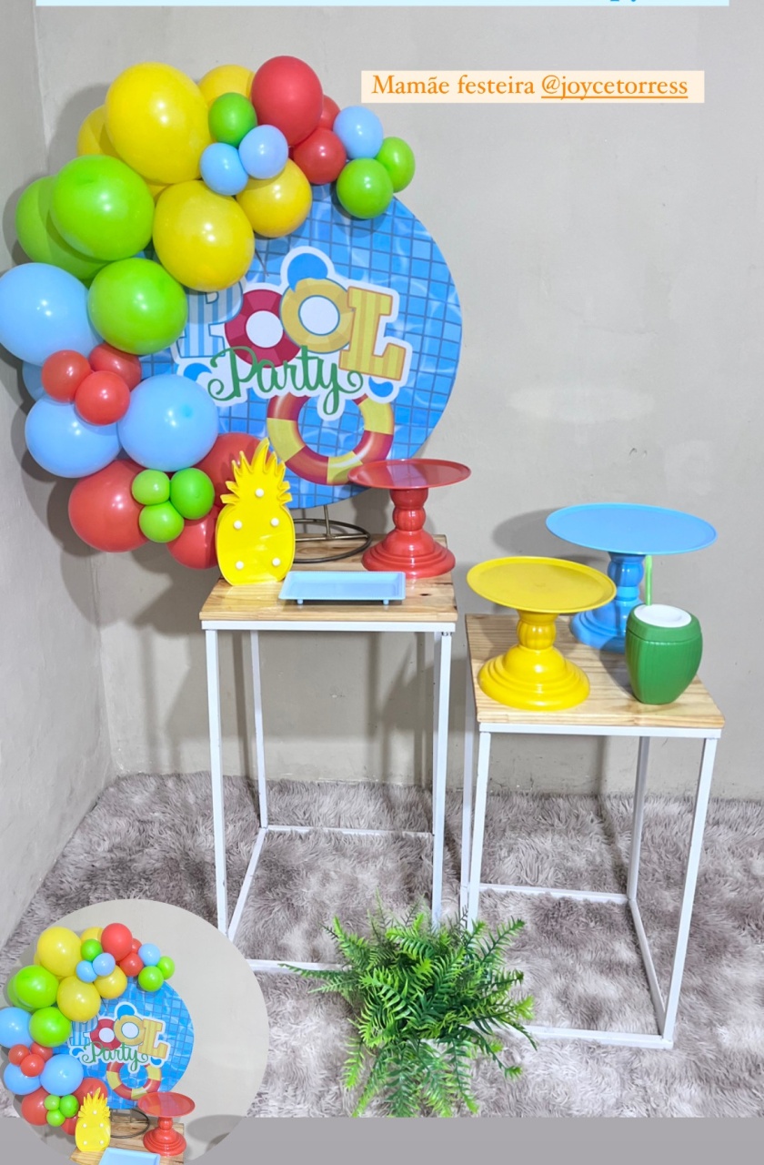 Pool Party - Mini Festa - Kit Comemore   - PEGUE E MONTE CATALAGO VEM FESTEJAR PALMAS