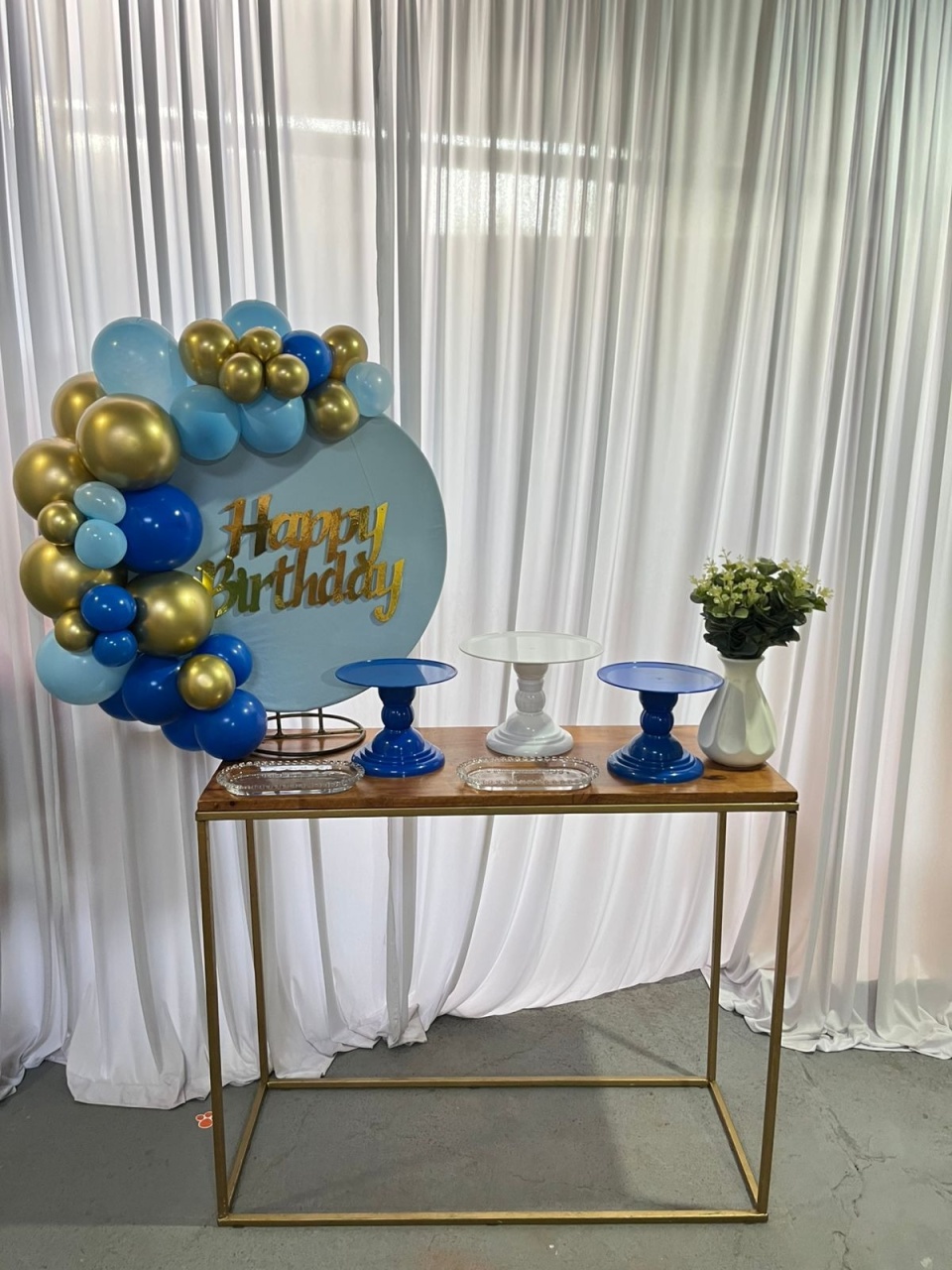 Happy Birthday Azul E Dourado - Kit Comemore   - PEGUE E MONTE CATALAGO VEM FESTEJAR PALMAS