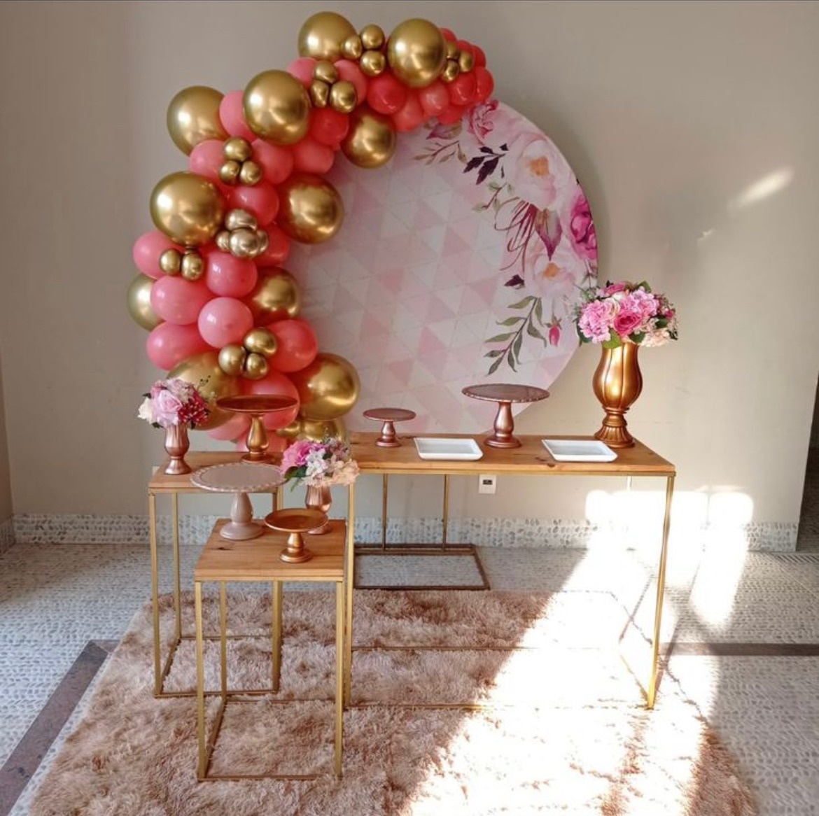 Floral Rosa Delicado - Festa Completa  - Com Balões - PEGUE E MONTE CATALAGO VEM FESTEJAR PALMAS
