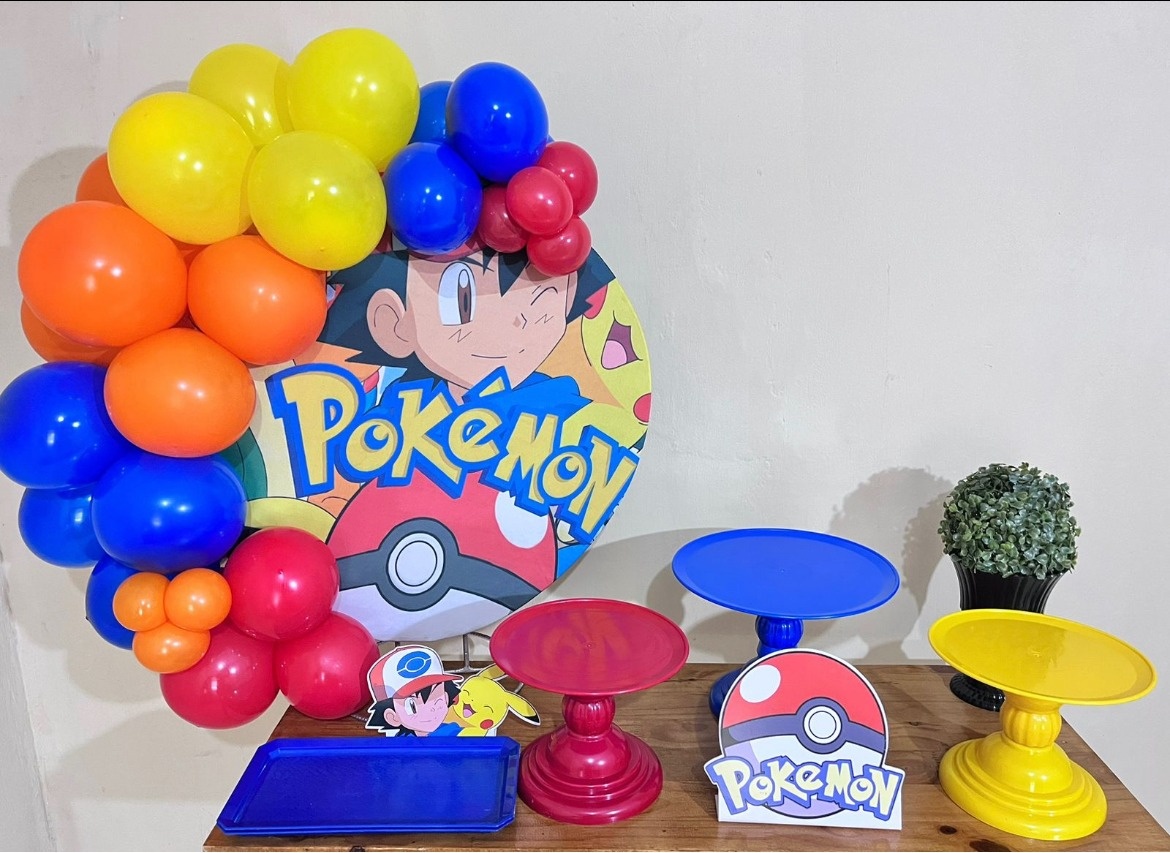 Pokemon - Mini Festa - Kit Festejar - PEGUE E MONTE CATALAGO VEM FESTEJAR PALMAS