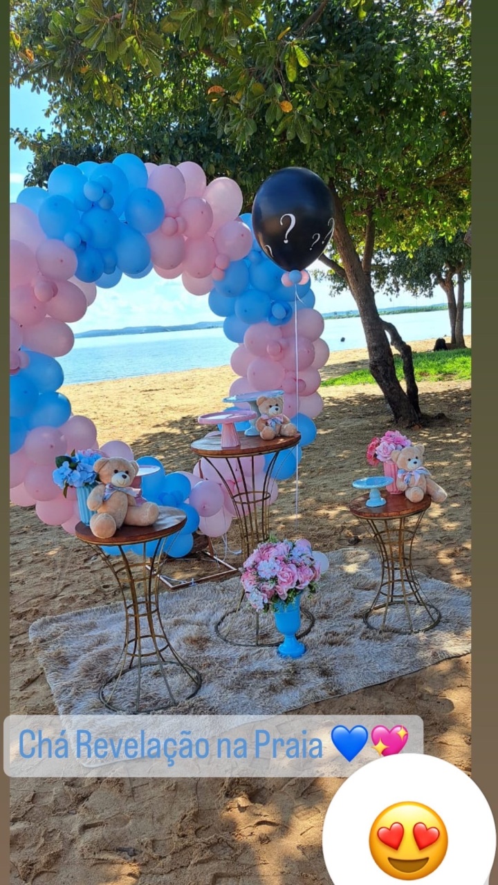 Cha Revelação - Azul E Rosa  - Festa Completa - Com Balões   - PEGUE E MONTE CATALAGO VEM FESTEJAR PALMAS