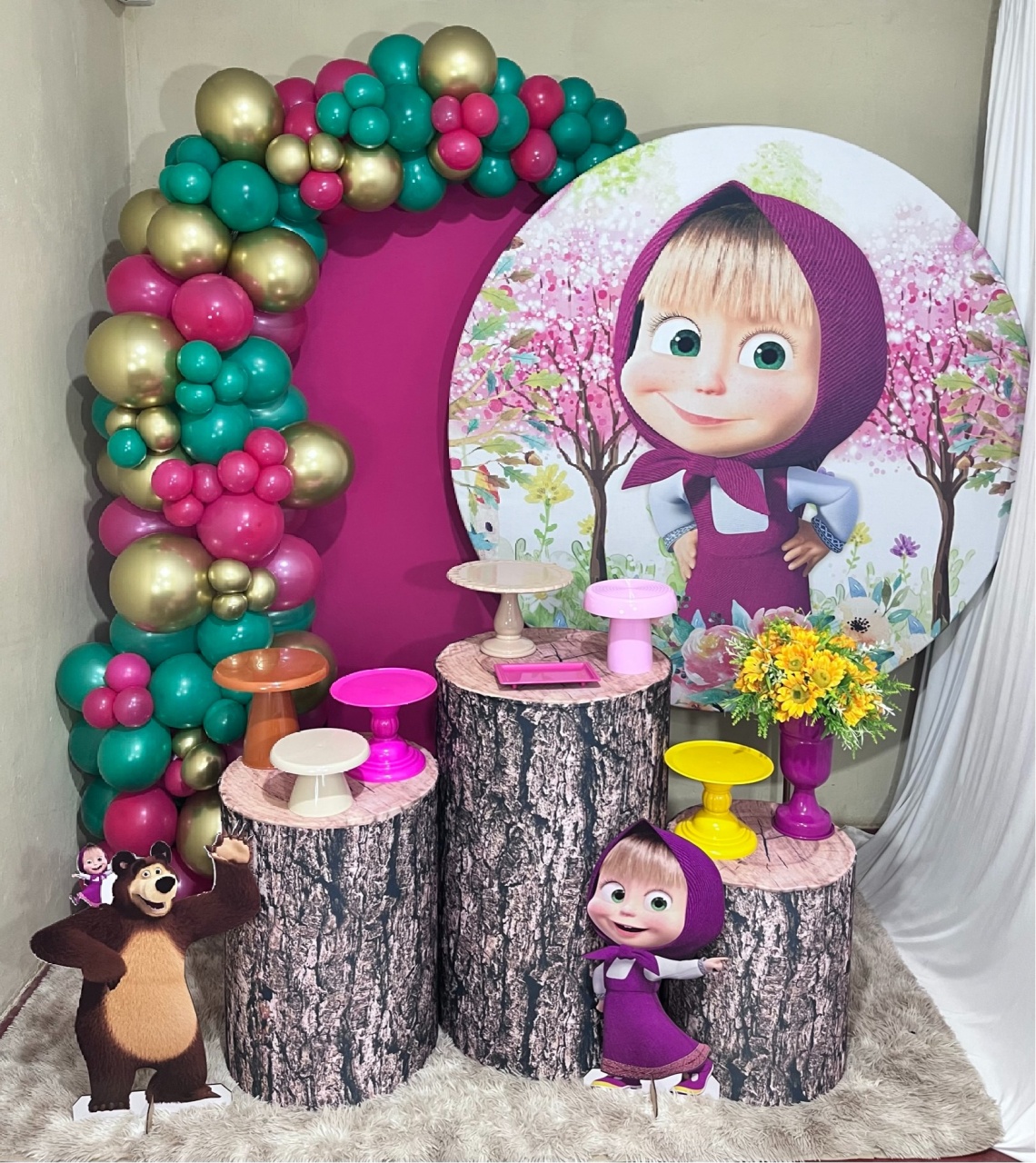 Masha E O Urso - Festa Completa - Kit Comemore Com Balões  - PEGUE E MONTE CATALAGO VEM FESTEJAR PALMAS