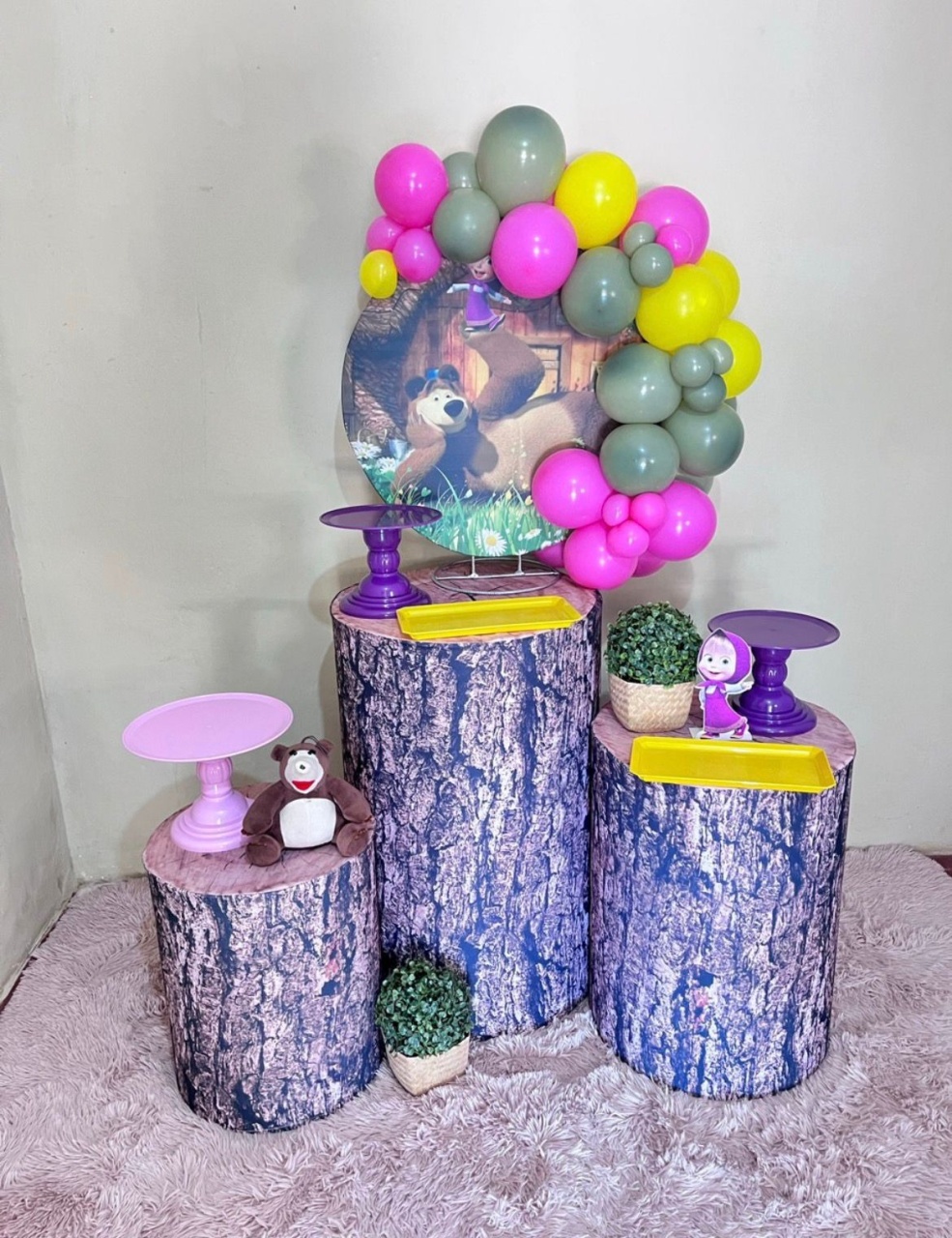 Urso E Masha - Mini Festa - Kit Festão  - PEGUE E MONTE CATALAGO VEM FESTEJAR PALMAS