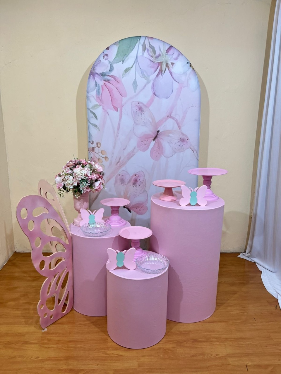 Jardim das Borboletas Rosa Romano - Festa Completa - Kit Festejar  - PEGUE E MONTE CATALAGO VEM FESTEJAR PALMAS