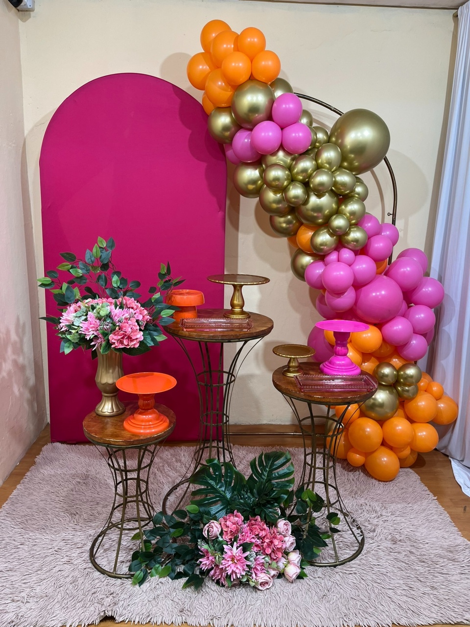 Pink Dourado - Tropical - Festa Completa - Kit Comemore - Com Balões - PEGUE E MONTE CATALAGO VEM FESTEJAR PALMAS