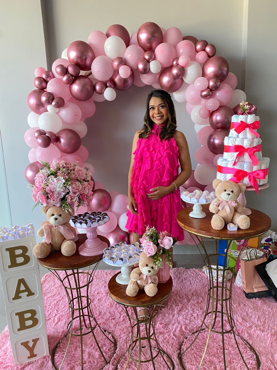 Cha de Bebe Menina - Rosa  - Festa Completa - Com Balões  - PEGUE E MONTE CATALAGO VEM FESTEJAR PALMAS