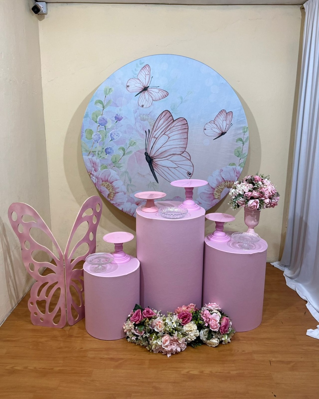 Jardim das Borboletas Rosa Redondo - Festa Completa - Kit Festejar - PEGUE E MONTE CATALAGO VEM FESTEJAR PALMAS