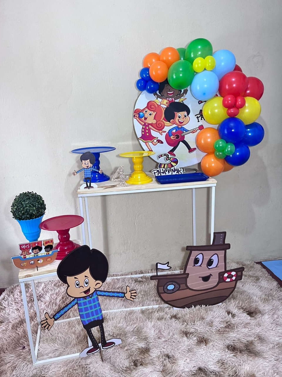 3 Palavrinhas Menino  - Mini Festa - Kit Comemore (Sem Displays Chão) - PEGUE E MONTE CATALAGO VEM FESTEJAR PALMAS