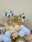 Mesa Cone G Bege, Branco, Dourado - Fazemos Em Qualquer Cor   - imagem 2