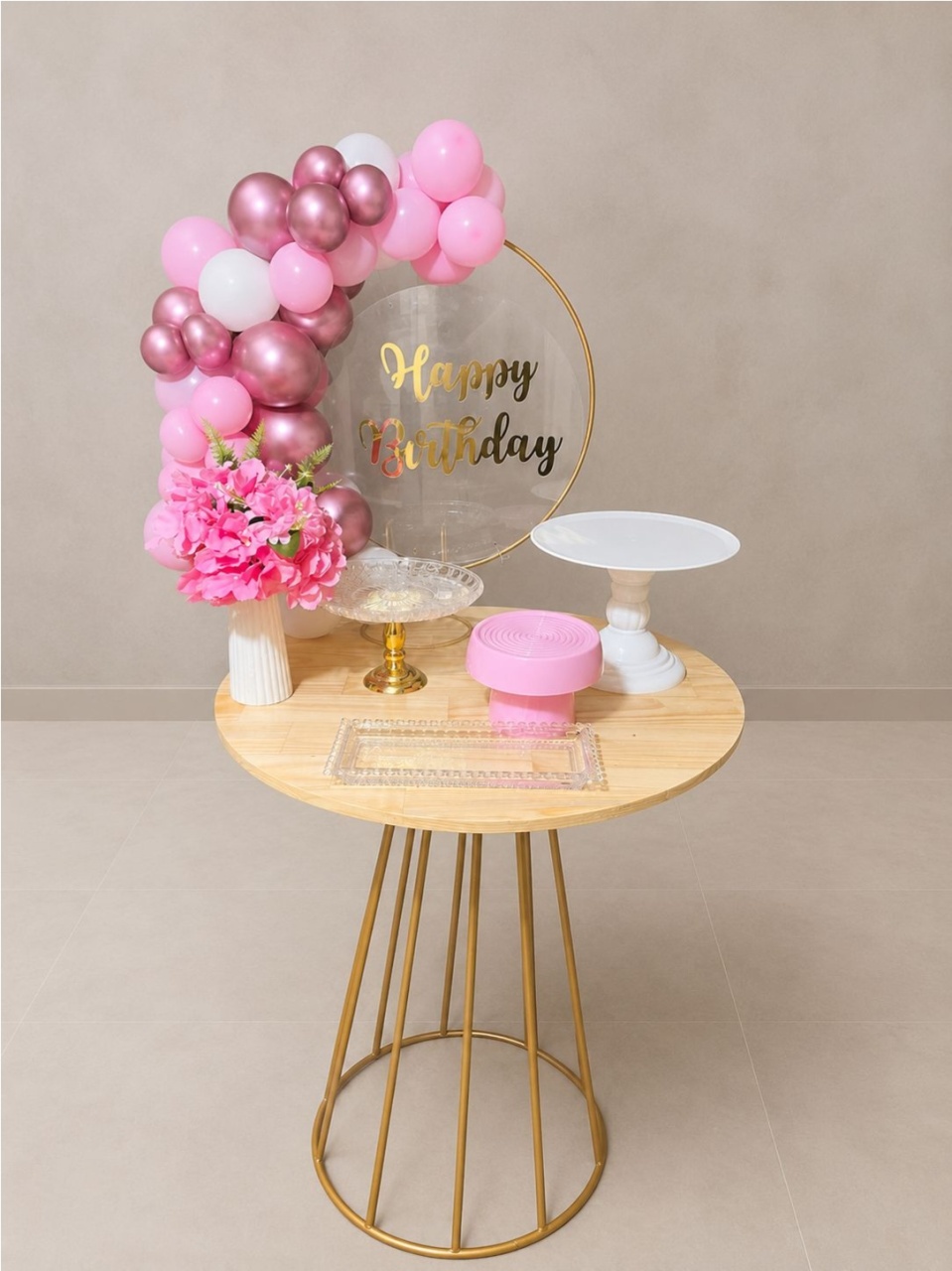 Happy Birthday - Rosa Branco - Kit Festão - PEGUE E MONTE CATALAGO VEM FESTEJAR PALMAS