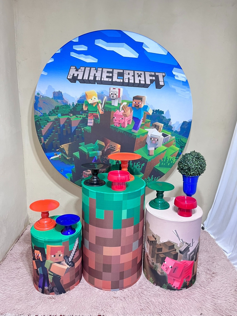 Minecraft - Festa Completa - Kit Festejar  - PEGUE E MONTE CATALAGO VEM FESTEJAR PALMAS