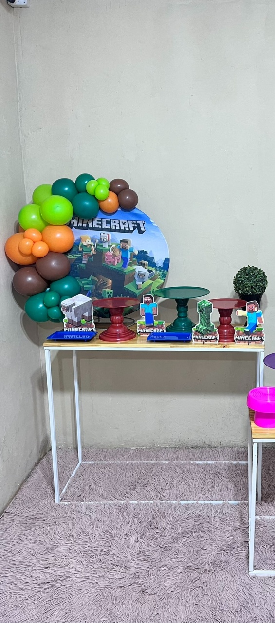 Minecraft  - Mini Festa - Kit Comemore - PEGUE E MONTE CATALAGO VEM FESTEJAR PALMAS
