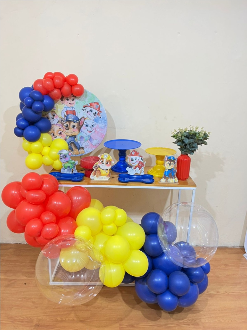 Patrulha Canina - Mini Festa - Kit Comemore Balões Mesa - PEGUE E MONTE CATALAGO VEM FESTEJAR PALMAS