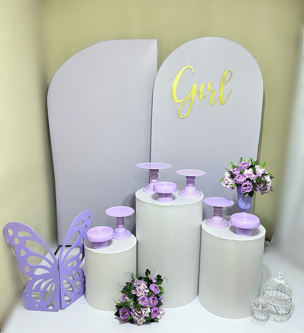 Lilas + Branco - Borboleta  - Festa Completa - Kit Comemore 2 - PEGUE E MONTE CATALAGO VEM FESTEJAR PALMAS