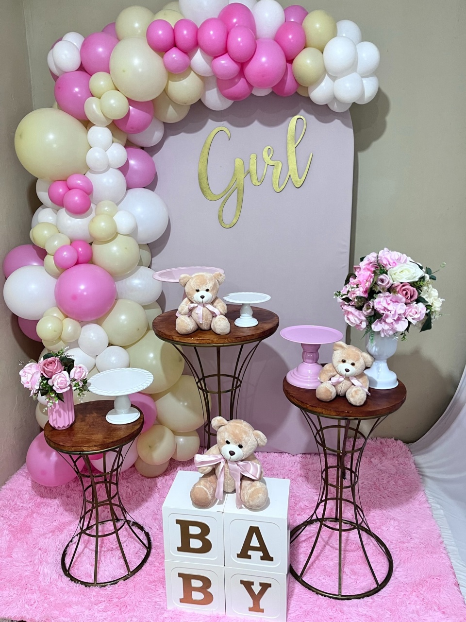 Cha de Bebe Menina - Rosa  - Com Balões - PEGUE E MONTE CATALAGO VEM FESTEJAR PALMAS