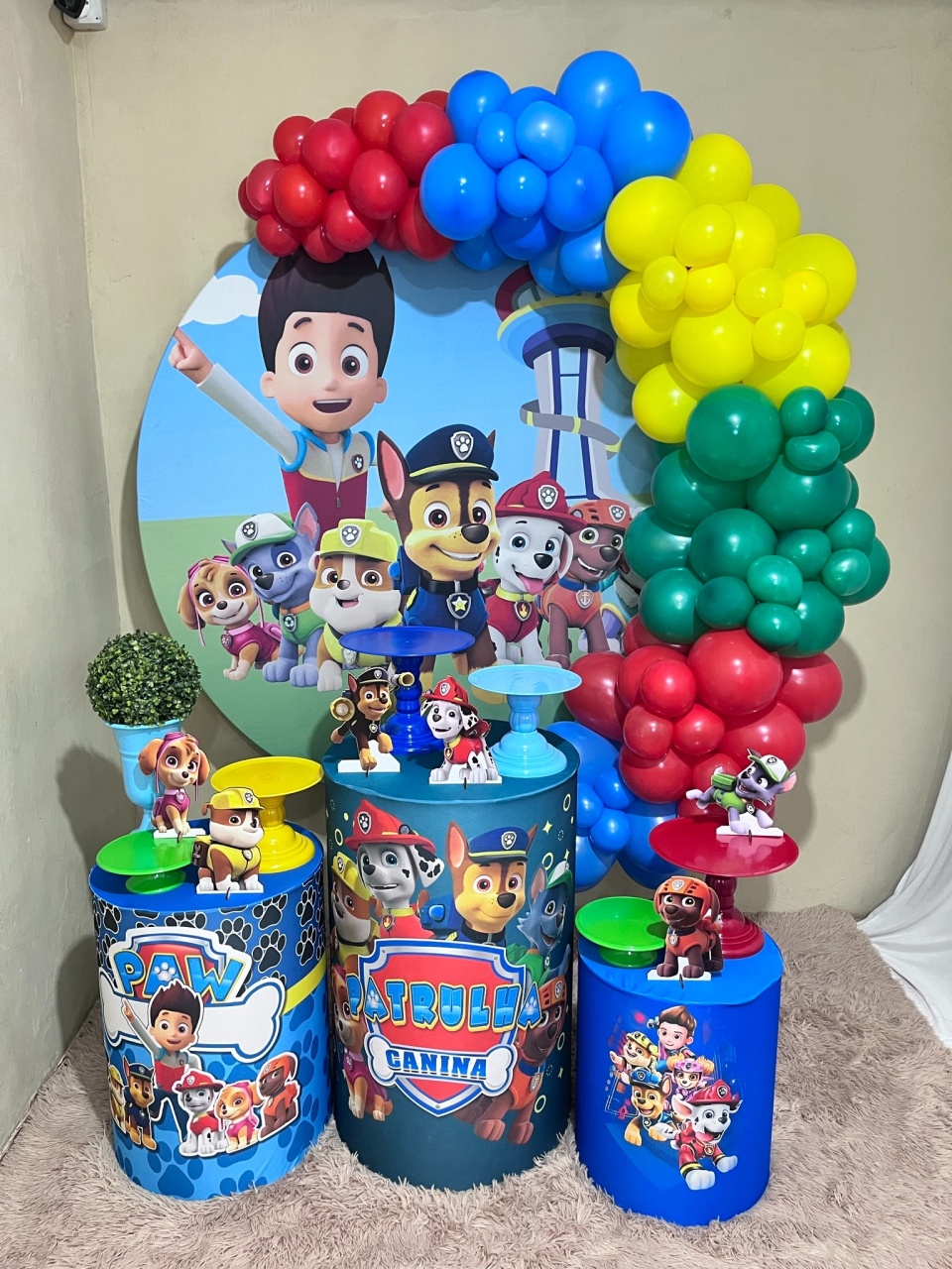 Patrulha Canina - Completa - Kit Festejar  (Com Balões)  - PEGUE E MONTE CATALAGO VEM FESTEJAR PALMAS