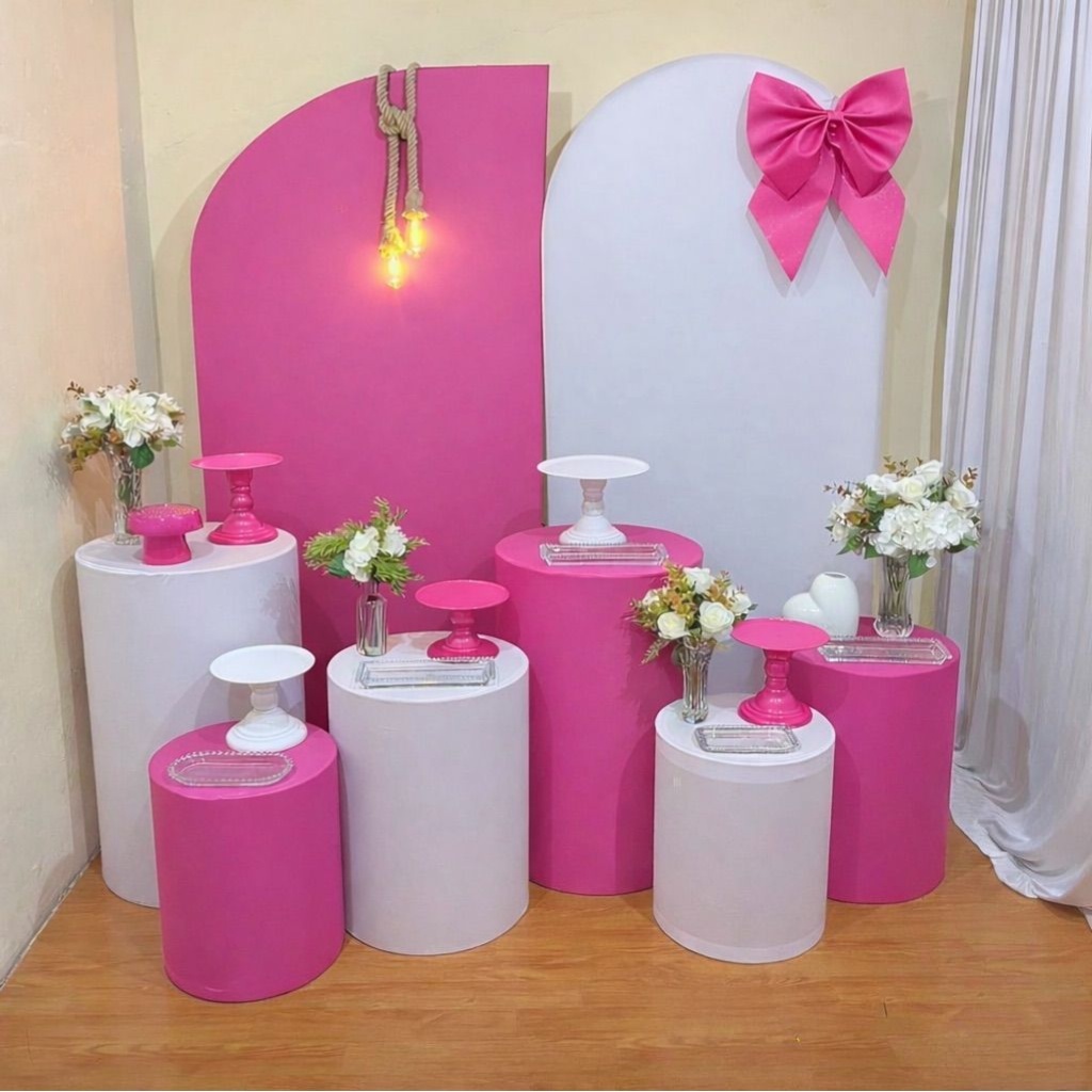 Laço Branco E Rosa - Festa Completa - Kit Comemore - PEGUE E MONTE CATALAGO VEM FESTEJAR PALMAS