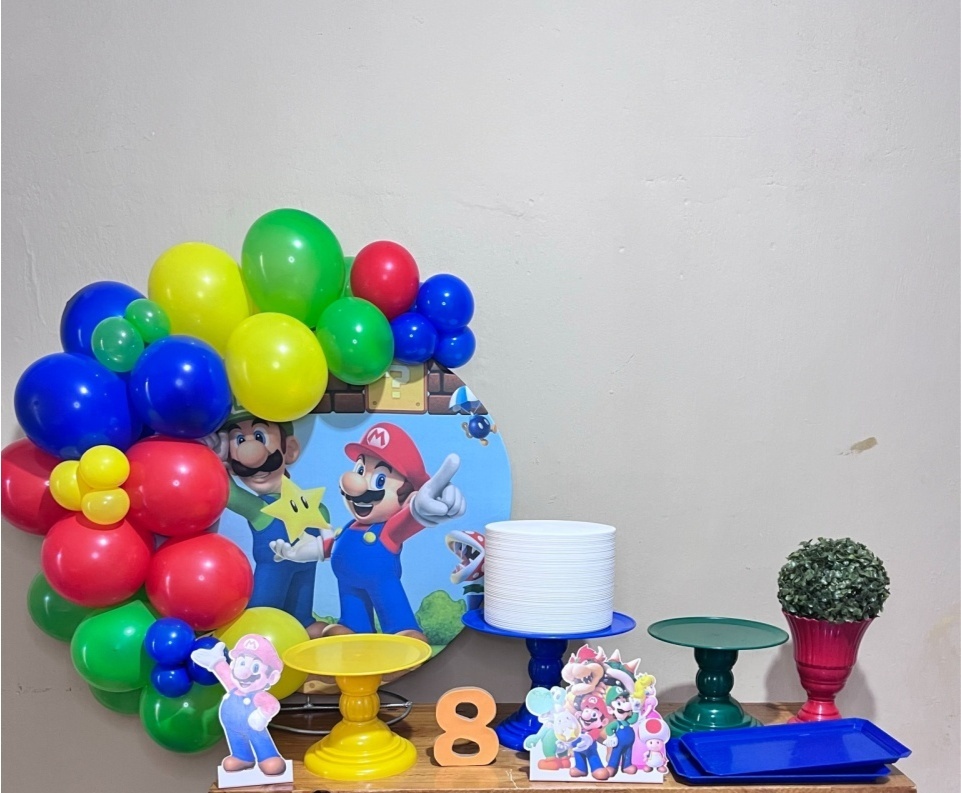 Super Mario Bros - Mini Festa - Kit Festejar - PEGUE E MONTE CATALAGO VEM FESTEJAR PALMAS