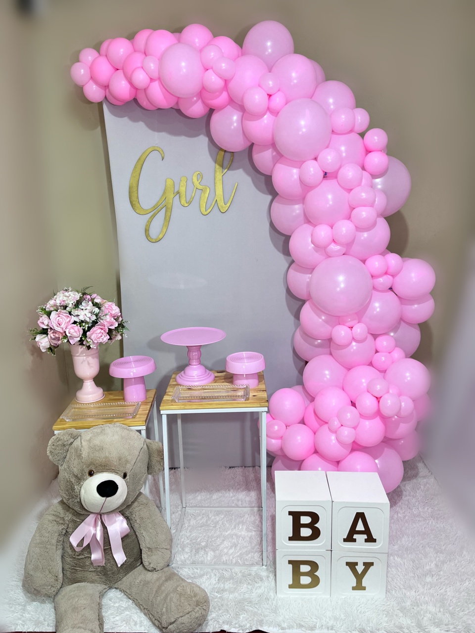 Cha de Bebe Menina - Rosa  - Festa Completa - Com Balões    - PEGUE E MONTE CATALAGO VEM FESTEJAR PALMAS