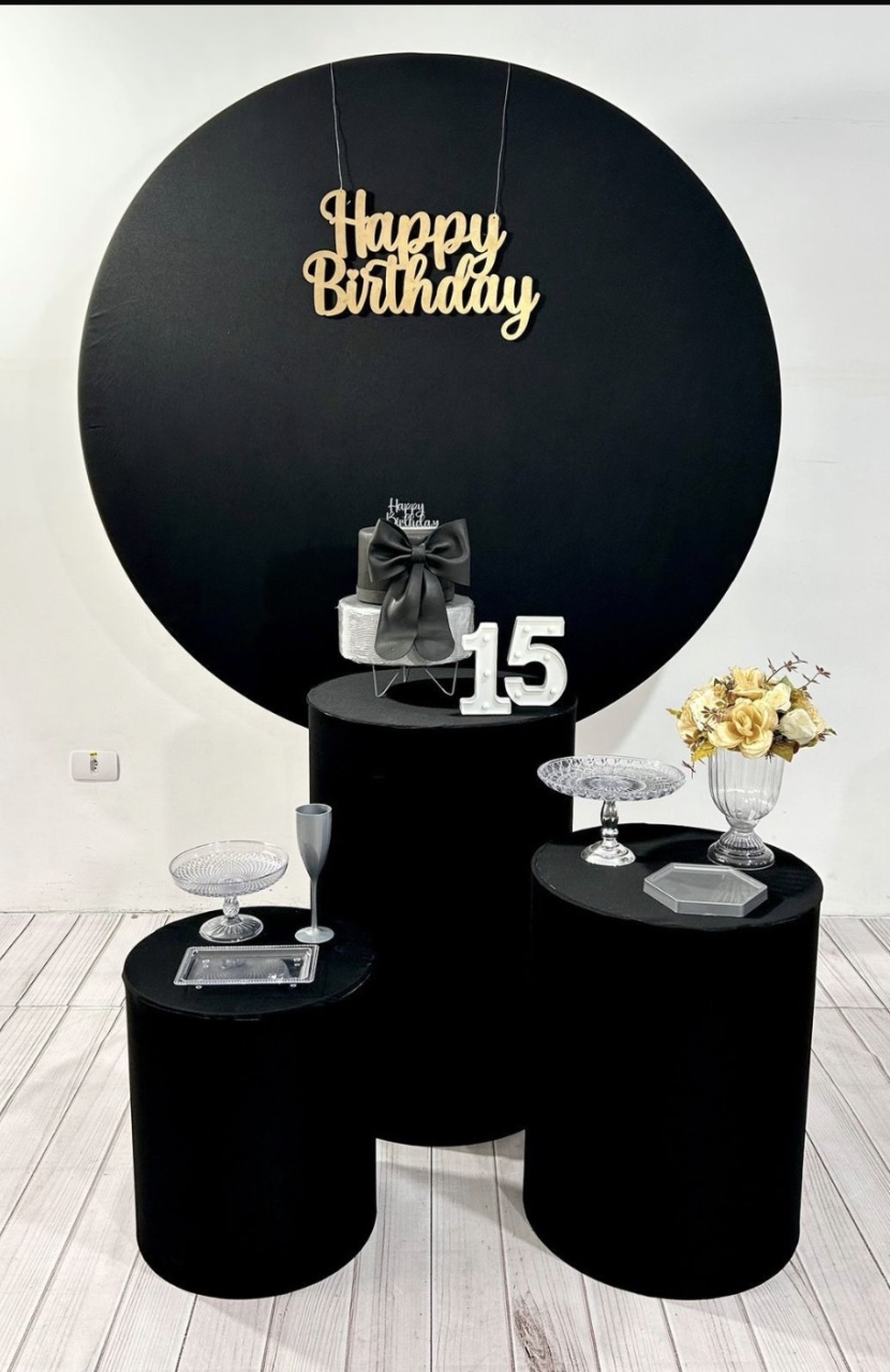Kit1 Happy Birthaday Preto - NEW LIFE PEGUE E MONTE